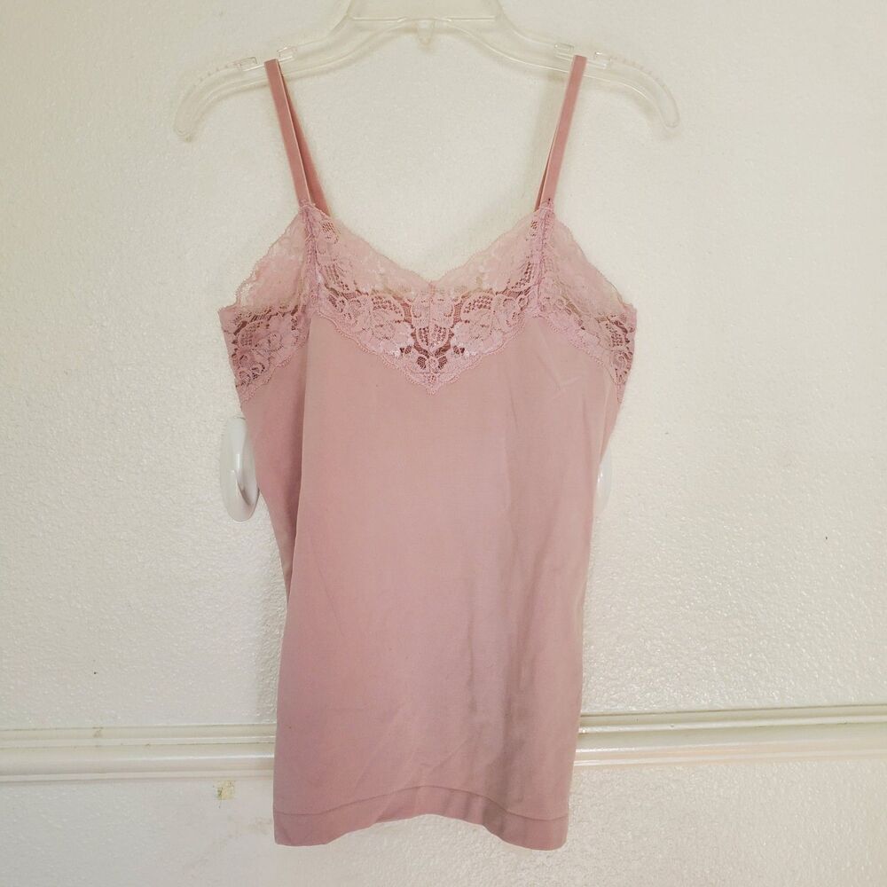 Paper Crane Chiffon Top With Cynthia Rowley Tank Womens M Orange Pink Lace - Picture 4 of 15